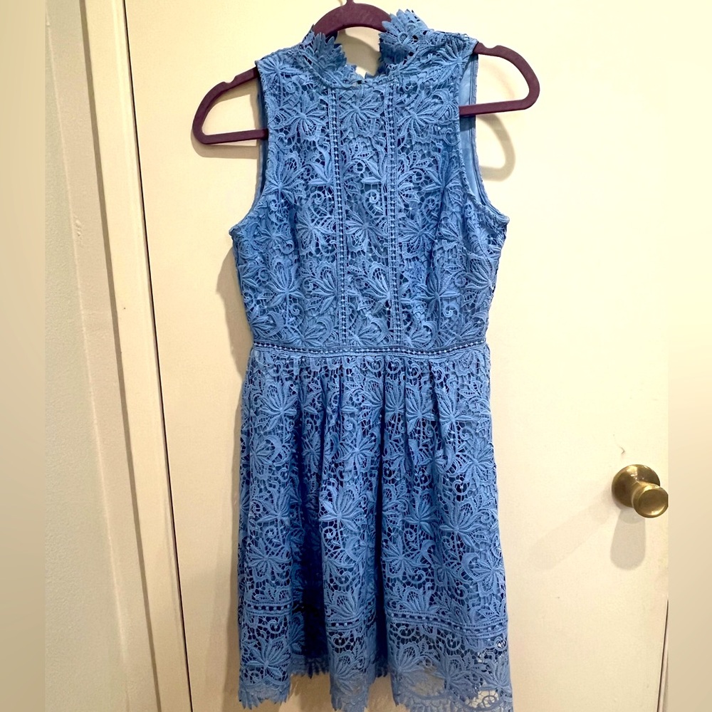 J.O.A. Los Angeles light blue lace dress